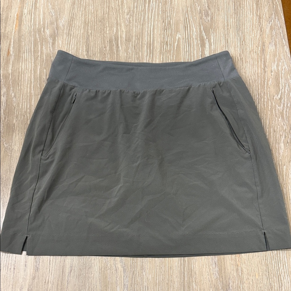 Athleta Olive Active Mini Skort with Zip Pockets